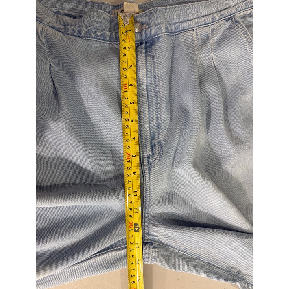 Madewell The Harlow Wide-Leg Jeans Airy Denim Sz 32 Noll Wash Pleated Baggy - Picture 13 of 14